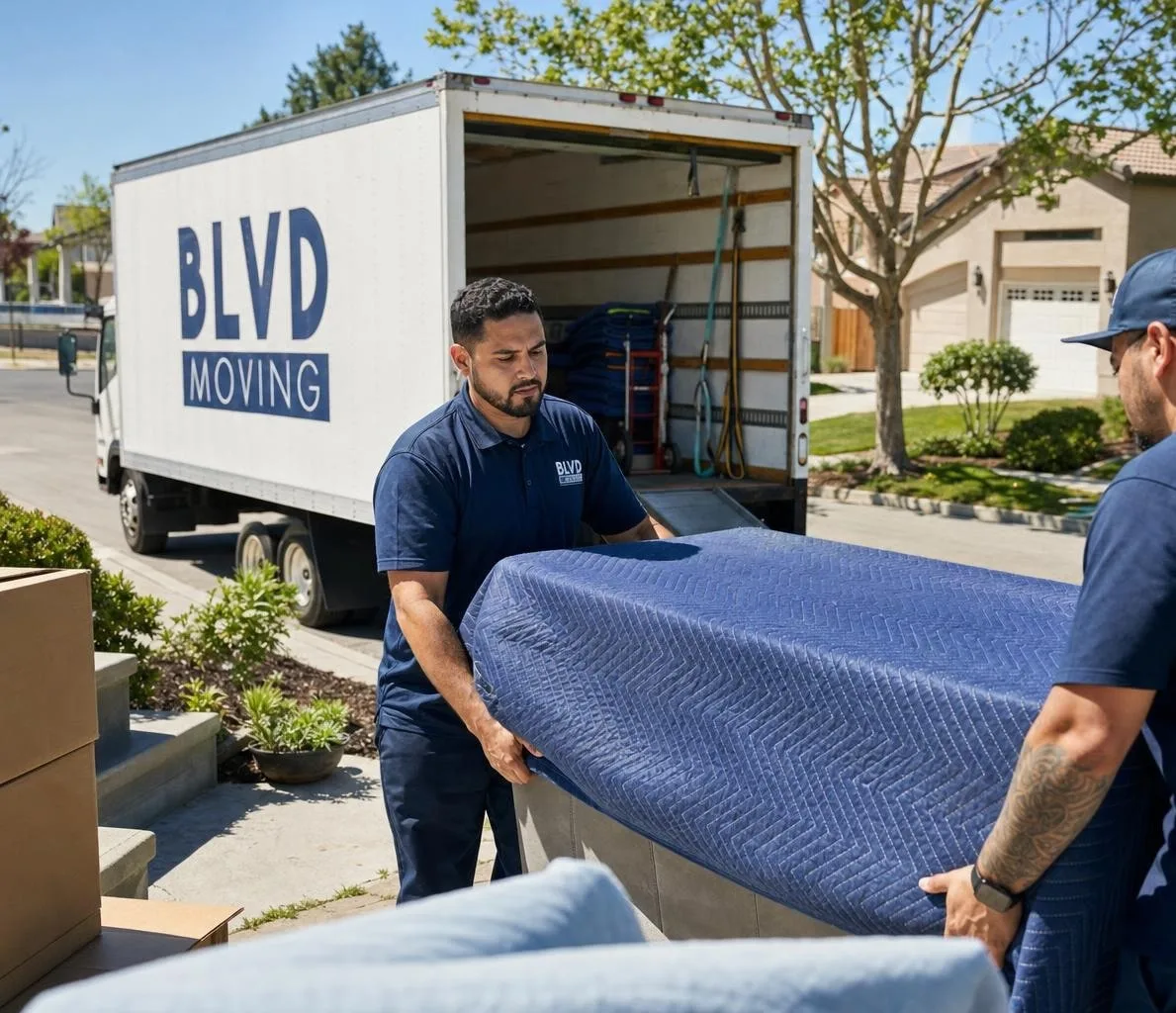 BLVD Moving crew working in San Joaquin County