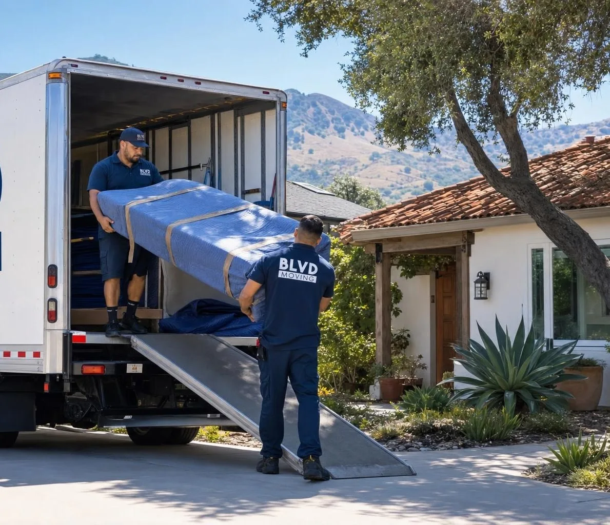 BLVD Moving crew working in San Luis Obispo County