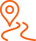 Orange logo that represents 'Long Distance Moving'